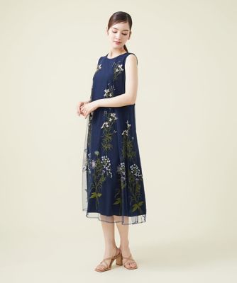 BLACK×O【PHILOSOPHY】Floral embroidery チュールDRESS - bader.org.tr