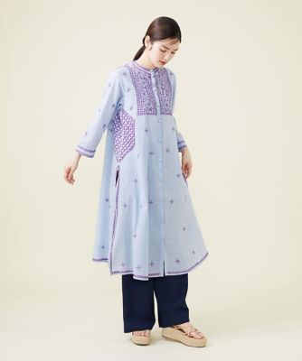 インド刺繍バンドカラーロングブラウス | Sybilla (Women)/シビラ 