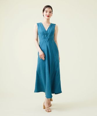 SYBILLA DRESS】イントレチャートリネンドレス