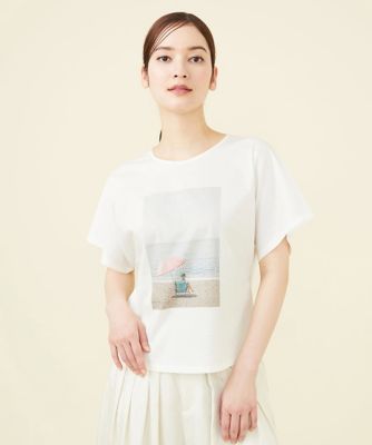 ＜Sybilla (Women)＞【ＰＬＡＹＡ】ビーチサイドプリントＴシャツ