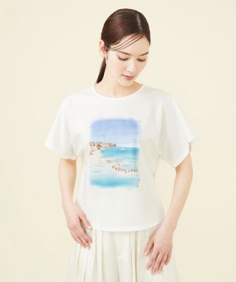 【ＰＬＡＹＡ】ビーチサイドプリントＴシャツ