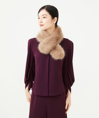 売切SALE★新品未使用★美品★ストライプMIXファーティペット フェイクファーティペット | Sybilla (Women)/シビラ | 三越伊勢丹