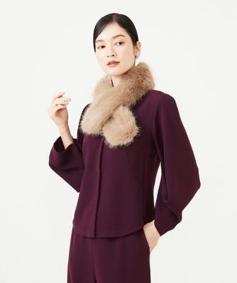 売切SALE★新品未使用★美品★ストライプMIXファーティペット フェイクファーティペット | Sybilla (Women)/シビラ | 三越伊勢丹
