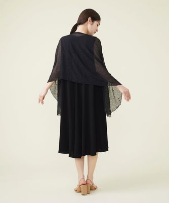 フラワーモチーフ刺繍シルクストール