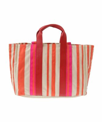 リボンストライプトートバッグ
