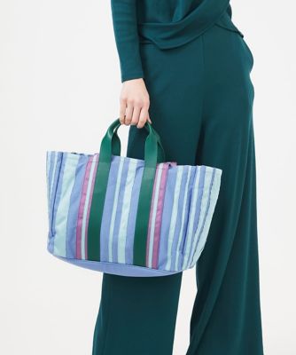 リボンストライプトートバッグ