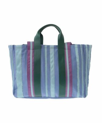 リボンストライプトートバッグ