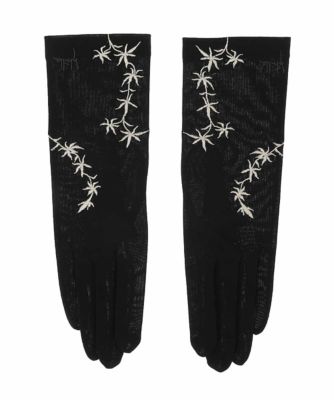 【日本製／接触冷感】ＵＶカットフラワー刺繍グローブ