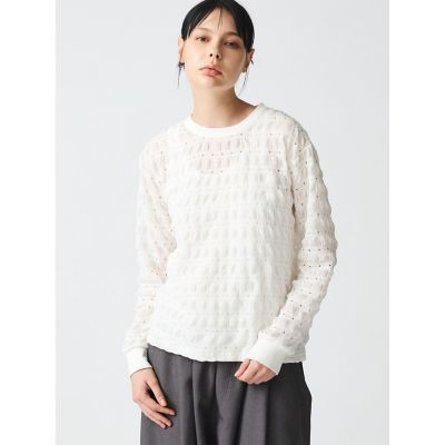 ｍｉｚｕｉｒｏ　ｉｎｄ　シアーパターンロングＴシャツ