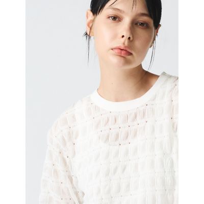 ｍｉｚｕｉｒｏ　ｉｎｄ　シアーパターンロングＴシャツ