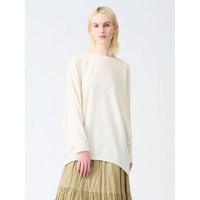 ＜mizuiro ind (Women)＞ｍｉｚｕｉｒｏ　ｉｎｄ　ジョーゼットボートネックコクーンプルオーバー