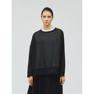 ＜mizuiro ind (Women)＞ｍｉｚｕｉｒｏ　ｉｎｄ　ワッシャーボイルワイドプルオーバー