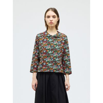 ＜mizuiro ind (Women)＞ｍｉｚｕｉｒｏ　ｉｎｄ　フラワープリントラウンドカラーカーディガン