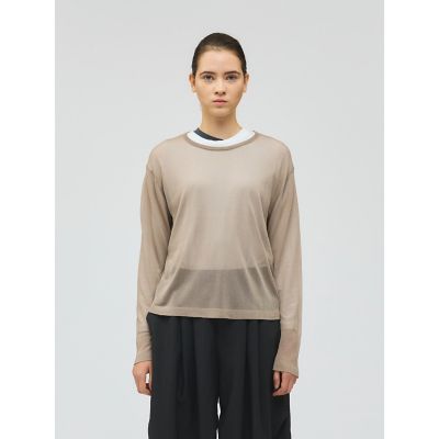 ＜mizuiro ind (Women)＞ｍｉｚｕｉｒｏ　ｉｎｄ　シアークルーネックプルオーバー