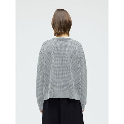 mizuiro ind ストーンウォッシュメッシュクルーネック