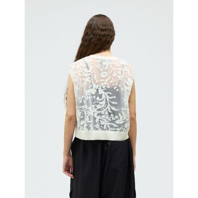 mizuiro ind メッシュ刺繍ショートベスト | mizuiro ind