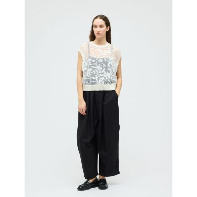 mizuiro ind メッシュ刺繍ショートベスト | mizuiro ind