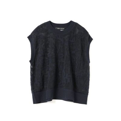 mizuiro ind メッシュ刺繍ショートベスト | mizuiro ind