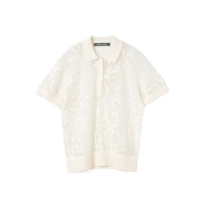 mizuiro ind メッシュ刺繍ポロプルオーバー | mizuiro ind