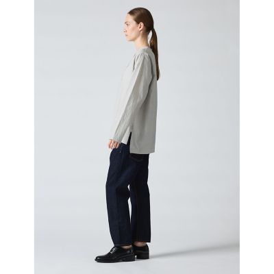 mizuiro ind タグ付き ストライプヘンリーネックシャツ mizuiro ind ストライプヘンリーネックシャツ｜ MARcourt ONLINE