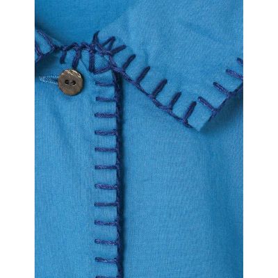 mizuiroind ブランケットステッチワイドシャツ　ブルー mizuiro ind ブランケットステッチワイドシャツ｜ MARcourt