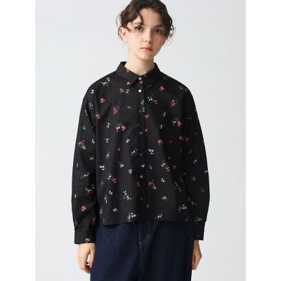 ＜mizuiro ind (Women)＞ｍｉｚｕｉｒｏ　ｉｎｄ　スモールフラワープリントシャツ