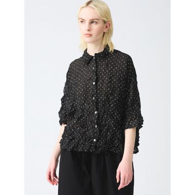 mizuiro ind (Women)/ミズイロインド ｍｉｚｕｉｒｏ　ｉｎｄ　ドットキャッチワッシャーシャツ