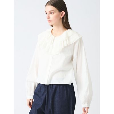 mizuiro ind ダブルフリルカラーシャツ | mizuiro ind