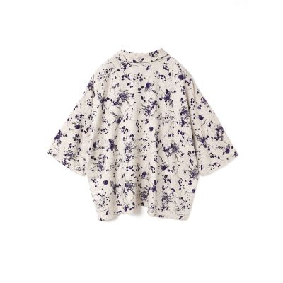 mizuiro ind レーヨンリネンプリントワイドシャツ | mizuiro