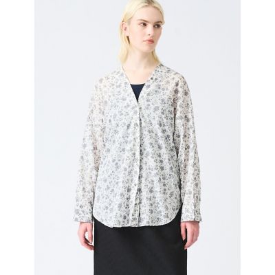 mizuiro ind (Women)/ミズイロインド mizuiro ind スモールフラワーVネックシャツ