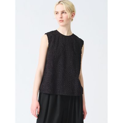 ＜mizuiro ind (Women)＞ｍｉｚｕｉｒｏ　ｉｎｄ　ハンドカットフリルノースリーブプルオーバー