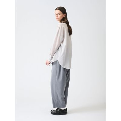 美品 23SS ミズイロインド 半袖シャツ シアー 三重襟 ブラウス 美品 23SS ミズイロインド 半袖シャツ シアー 三重襟 ブラウス