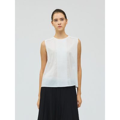 mizuiro ind ピンタック＆レースノースリーブプルオーバー