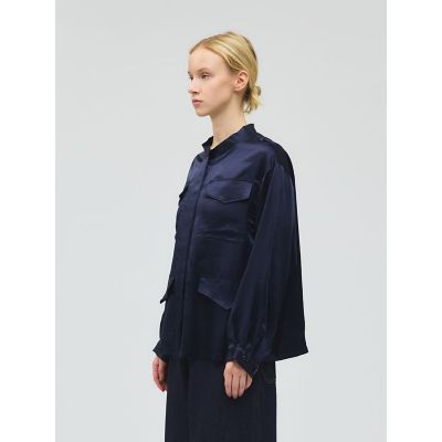 mizuiro ind サテンワークシャツ | mizuiro ind (Women