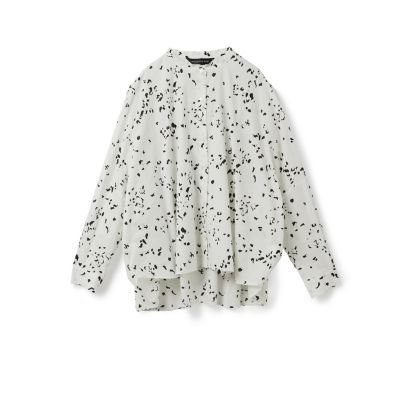mizuiro ind プリントバックギャザーシャツ | mizuiro ind