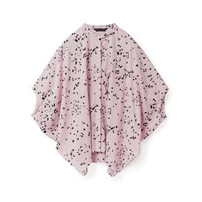 mizuiro ind プリントスタンドカラーコクーンシャツ