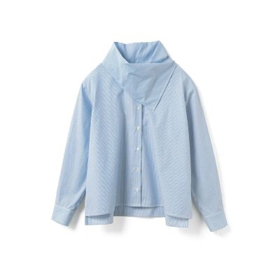 mizuiro ind ストライプスカーフカラーシャツ | mizuiro ind 