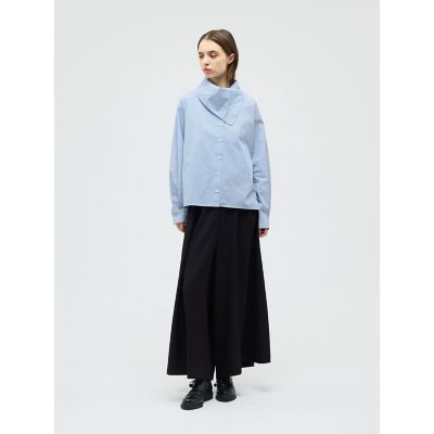 mizuiro ind ストライプスカーフカラーシャツ | mizuiro ind 