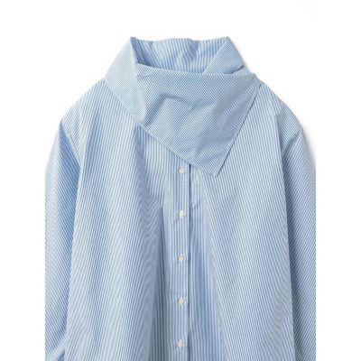 mizuiro ind ストライプスカーフカラーシャツ | mizuiro ind 
