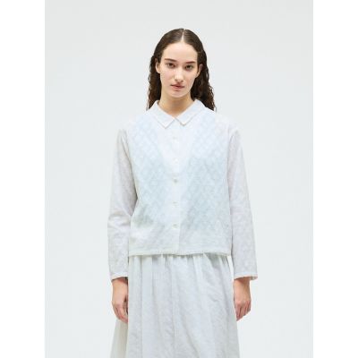 ＜mizuiro ind (Women)＞ｍｉｚｕｉｒｏ　ｉｎｄ　ジャカードロングスリーブシャツ