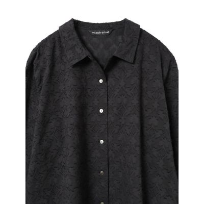 mizuiro ind 黒刺繍長袖シャツ mizuiro ind ジャカードロングスリーブシャツ | mizuiro ind
