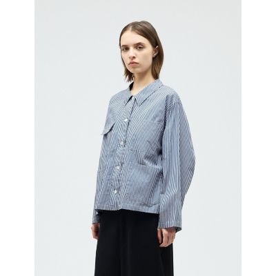 mizuiro ind ストライプカバーオール | mizuiro ind (Women