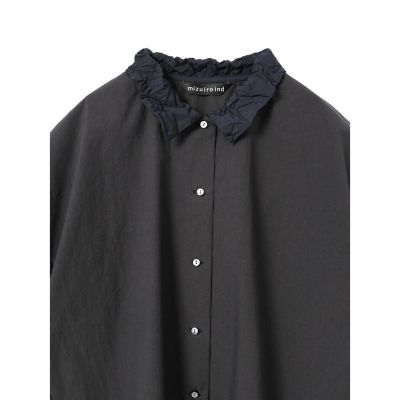 mizuiro ind ワッシャーカラーワイドシャツ | mizuiro ind 