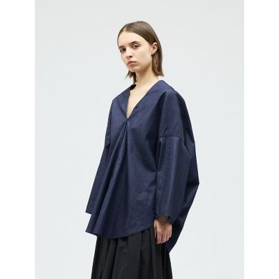 mizuiro ind Vネックデニムシャツ | mizuiro ind (Women