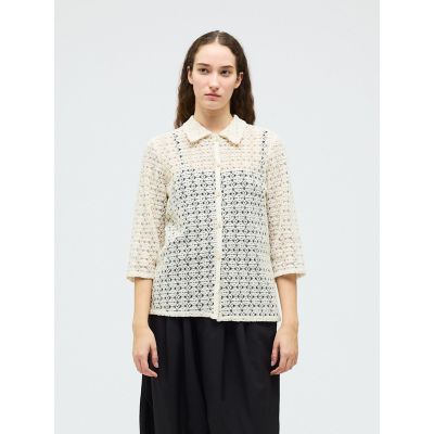 ＜mizuiro ind (Women)＞ｍｉｚｕｉｒｏ　ｉｎｄ　レースシャツ