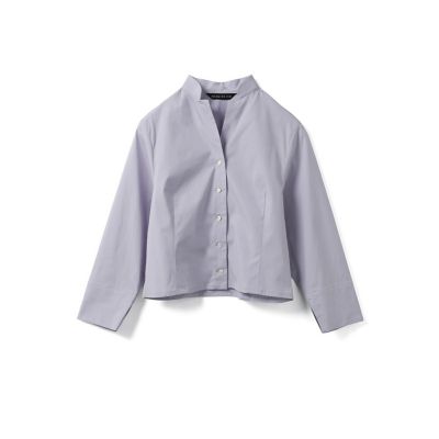 mizuiro ind スタンドカラーショートシャツ | mizuiro ind 