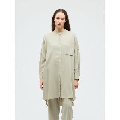 ＜mizuiro ind (Women)＞ｍｉｚｕｉｒｏ　ｉｎｄ　Ｔ／Ｒバンドカラーロングシャツ