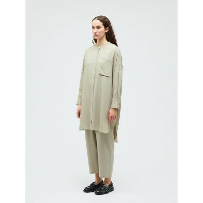 mizuiro ind T／Rバンドカラーロングシャツ | mizuiro ind