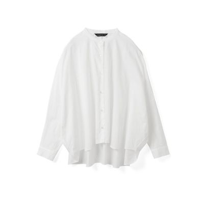 yori バックギャザーシャツ ホワイト mizuiroind（ミズイロインド） バックギャザー ワイドシャツ