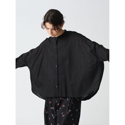【ミズイロインド】バックギャザーワイドシャツ　コットン100% mizuiro ind ミズイロインド バックギャザー ワイド シャツ back